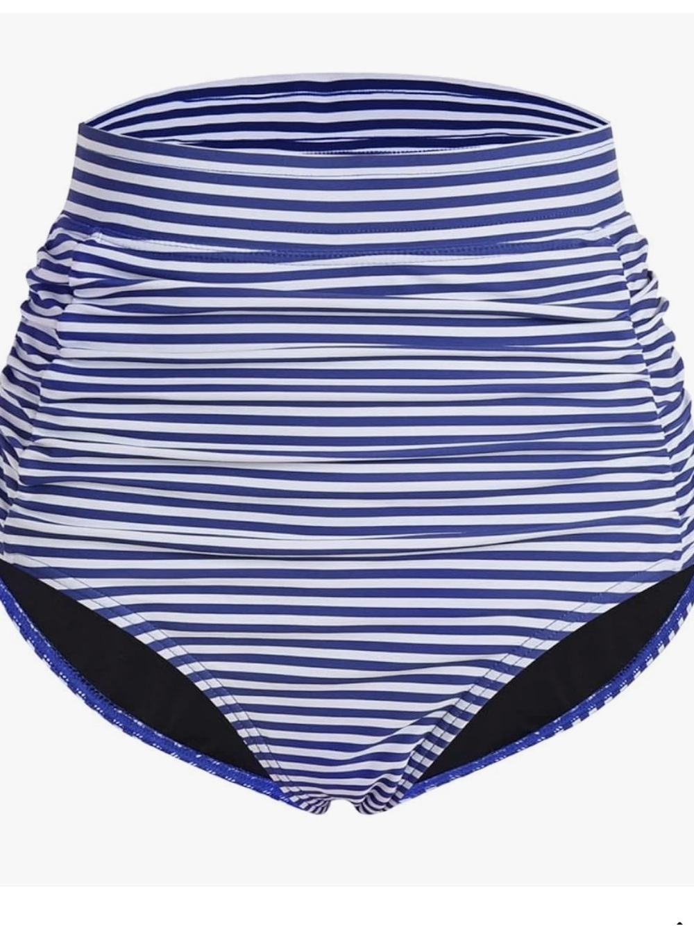 NWT High-Waist Navy and White Striped Swim Bottom